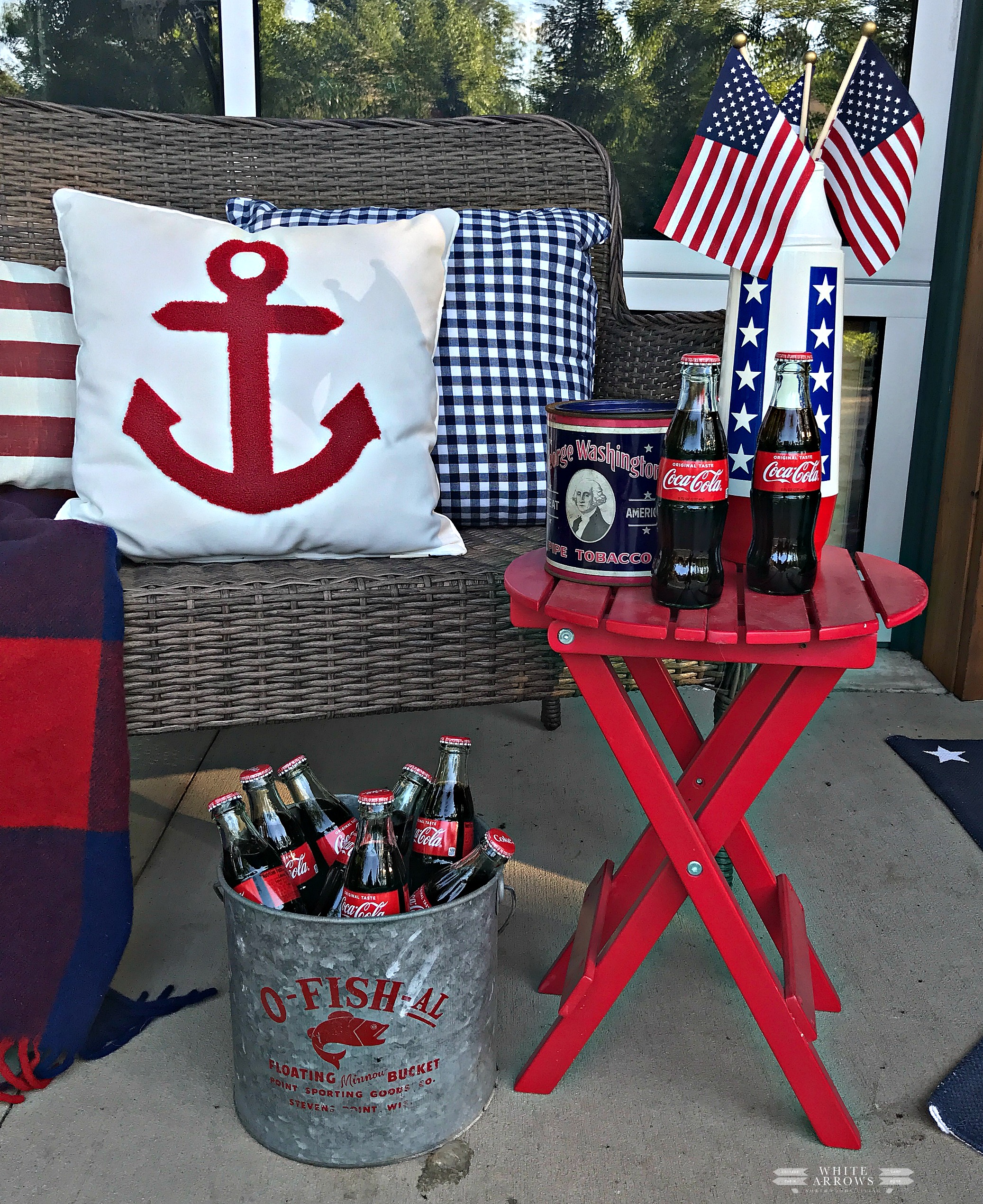 Fourth of July, 4th of July, Porch Decor, Patriotic Decor, Nautical Decor, Vintage Decor